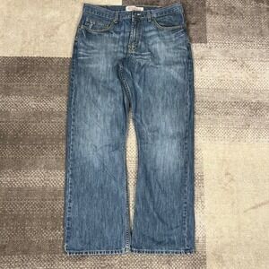 Wrangler Jeans Co Mens Relaxed Boot Cut Blue Denim Jeans Size 33X29 Whiskering
